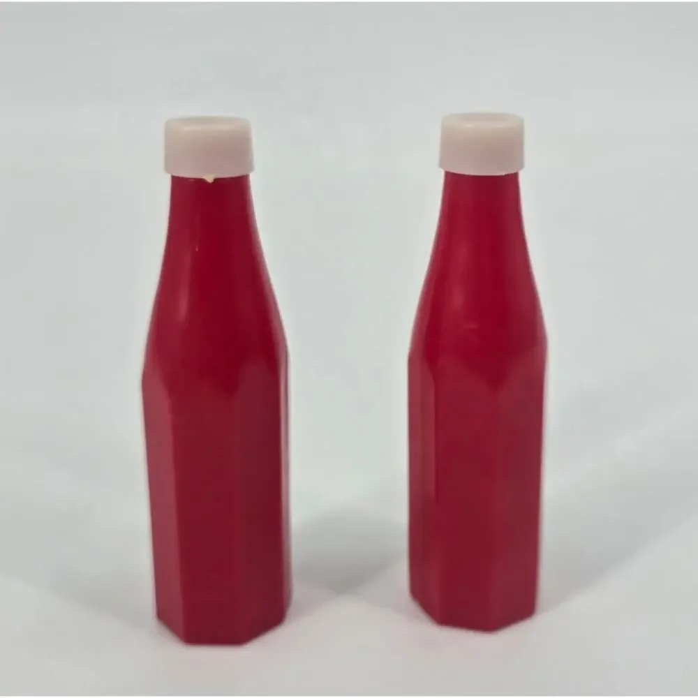 Vintage Heinz Salt & Pepper Shakers Tomato Ketchup Bottles Plastic Retro Kitchen